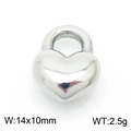 Silver heart lock pendant charm for jewelry making in size 14x10mm and weight 2.5g - Steel (KLJ8003-Z)