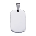 Polierter silberner Erkennungsmarken-Anhänger aus Edelstahl mit glattem Spiegeleffekt - 18x30mm / Stahlfarbe