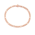 Rose gold Figaro chain bracelet with classic lobster clasp and polished finish - 18cm / 4mm / Rose Gold