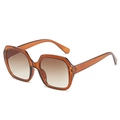 Oversized amber polygon sunglasses with gradient tea lenses and transparent frames - Universal Specification / Tea Frame Gradient Tea Lens