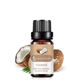 100% Pure Coconut Essential Oil 10ml in amber glass bottle with fresh coconut props - Coconut Aromatherapy