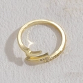 Elegant gold-plated open ring with zircon inlay and unique geometric crossover design - Flash / Gold