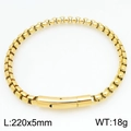 Bracciale da uomo in acciaio inossidabile dorato con chiusura magnetica 220x5mm - Bracciale (220mmx5mm) / Bracciale Oro (KB210378-KFC)