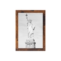 Dark wood grain picture frame with a black and white Statue of Liberty photograph - Retro Wood Color / 3.5 X 5 Inches (8.9 X 12.7 Cm)