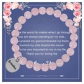 Bracciale rosa con perline e ciondolo Grandma con biglietto regalo per la festa della mamma - Alla mia migliore mamma / Bracciale in Quarzo Rosa