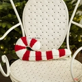 33cm Red and white striped candy cane plush pillow in soft sherpa fabric for Christmas - Red White Cane Pillow