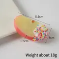 Miniatur-Apfelscheibe für Puppenhäuser mit bunten Streuseln, Größe 5,5x4cm, rosa Dekor - Rote Apfelscheibe-Weiße Marmelade