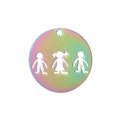 Ciondolo tondo in acciaio inox arcobaleno con tre figure intagliate per gioielli fai-da-te - Colorato (KLJ3018-Z)