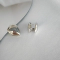 Polished silver teardrop huggie hoop earrings with minimalist streamlined design - Silver Teardrop Ear Buckle