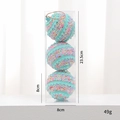 Set of three 8cm light blue macaron Christmas balls with glitter and gold chain in box - Macaron Blue Multi-Color 8cm 3Pcs/Set
