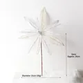 Elegante fiore natalizio artificiale bianco e argento da 35 cm con bordi glitterati - 35cm (210185 Bianco) / Bianco