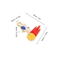 Colorful enamel astronaut riding a rocket pendant with dimension details for DIY jewelry - Astronaut Riding Comet