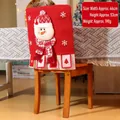 Housse de chaise Noël en tricot avec bonhomme de neige 3D, taille 46x53cm pour décoration - Élan