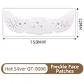 Silver metallic freckle face tattoo stickers with heart and star patterns, model QT-0098 - Silver Stamping Freckle Face Patch(QT-0098)