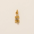 Golden wave pendant with three round zircon stones on a beige background variant - 11:11 Pendant 8*4mm