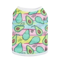 Gilet d'été pour chien à rayures colorées et imprimé avocat en tissu polyester doux - S / Multicolore Avocat