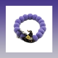 Elastic Halloween pet collar with purple plush balls and sequined witch hat accessory - S (30cm) / Witch Hat