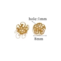8mm golden hollow flower petal bead caps with 1mm hole for DIY jewelry making - Style OG