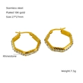 Orecchini geometrici in acciaio inossidabile placcato oro 18K con strass scintillanti - Cerchio Poligonale con Strass (ZXG634)