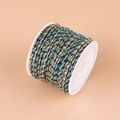 Blue and cyan braided cotton cord with gold thread on white plastic spool spool - No.4 Navy Blue