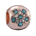 Herzperle in Roségold mit hellblauen und klaren Kristallen für DIY-Armbänder - Normale Spezifikation / Blau-Weiße Rundperle (35)