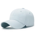 Classic light blue cotton baseball cap with six-panel structure and curved brim design - Adjustable / Light Blue
