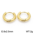 Minimalist golden titanium steel hoop earrings, size 8x2.5mm and weight 2g for women - 8x2.5mm / Gold