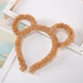 Creative plush bear ear headband with spring glowing design for kids on white background - Brown