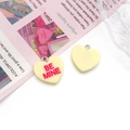 Colgantes de corazón de resina crema con texto rojo BE MINE para bisutería DIY - Corazón de Resina Amarilla (BE MINE)