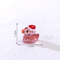 Mini-Weihnachtsente aus rosa Kunstharz mit Glitzer und festlicher Mütze für Deko - Glitzer Rot