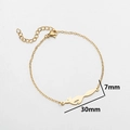 Golden stainless steel fox bracelet with geometric hollow pendant and size markings - Fox Gold