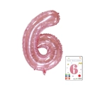 40-inch pearlescent pink number 6 foil balloon with retail paper card packaging - 40-inch Jelly Powder With 6 Paper Cards