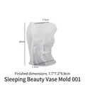 Silicone mold for 3D girl portrait flower pot, 10cm height for DIY resin and gypsum crafts - Meditation
