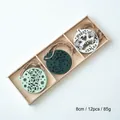 Christmas wooden hanging ornaments set in green and white colors with deer design - Reindeer Snowflake Round Style (11)