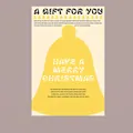 Christmas gift wrapping card in bright yellow bell shape with Merry Christmas greeting - Style B (Bell) / 29*43cm