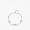 Elegante bracciale a doppio strato in argento sterling S925 con ciondoli a stella - Argento 925 / Argento