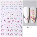 F975 colorful floral nail art stickers with pink, purple, and blue flower patterns - F975 (Mixed Flower Combination)