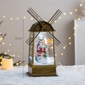 31cm vintage windmill snow globe lamp with Santa Claus and LED Christmas lights - Bronze Windmill Santa Claus (Height 31cm)