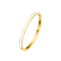 Minimalist 18K gold-plated stainless steel hinged bangle with white enamel inlay - 4MM Gold + White