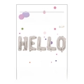 16-inch silver foil HELLO letter balloons set in retail packaging for party decor - HELLO / Silver