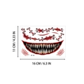 Tatuaggio temporaneo Halloween bocca mostruosa con cicatrici 16x11cm trucco per feste - Stile Bocca di Mostro con Denti Affilati (BF-001)