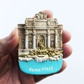 Resin souvenir fridge magnet featuring a 3D relief of the Rome Italy Trevi Fountain - 3D Trevi Fountain