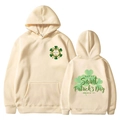 Sweat à capuche femme abricot avec imprimé Saint Patrick's Day et une poche kangourou - S / Abricot