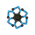 Fidget spinner deformabile con bracci meccanici blu e sfere in metallo - Giroscopio meccanico regolare / Grigio + Blu