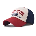 Berretto da baseball in cotone a tre colori con ricamo Milton New York stile vintage - Regolabile / Blu navy