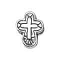 Cross-shaped alloy charm for DIY jewelry bracelets with antique silver finish - 1pc Cross