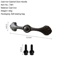 Vintage style cast iron cabinet handle in dark brown finish with mounting screws - Cast Iron Floral Arch Pull