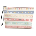 Pochette trucchi a righe con motivi panda e fragole e manico per il trasporto - Stile Cartoon Panda e Nuvola (款式1)