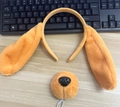 Dalmatiner Hundeohren Haarreif und Nasen-Set in Ingwer Plüsch für Cosplay-Partys - Gelber Mops 2-Teiliges Set / Zweiteiliges Set