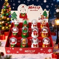 Set of 12 festive Christmas snow globes with various holiday figures and colorful bases - 45# Christmas Box Of 12 (a003) / Christmas Collection (mixed Styles)